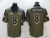 Nike Ravens 8 Lamar Jackson Olive 2021 Salute To Service Limited Jersey Dzhi,baseball caps,new era cap wholesale,wholesale hats